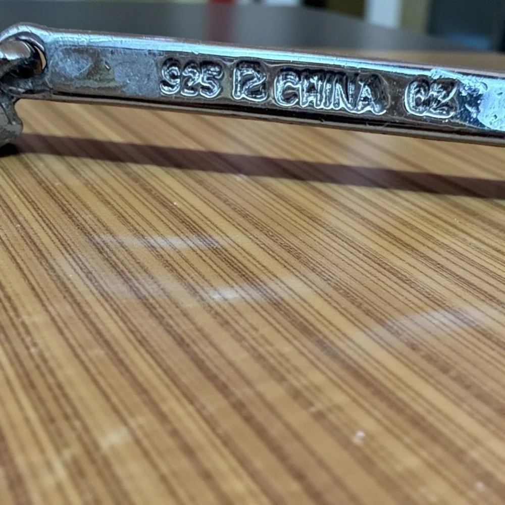 18 inch lariat CZ stamped  Silver Necklace​​ - Picture 4 of 5